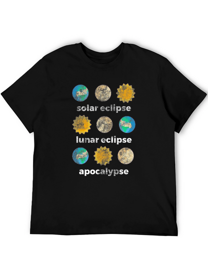 Camiseta Negra Eclipse Solar Lunar y Apocalipsis