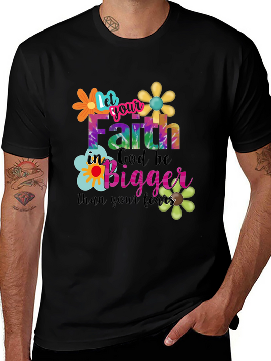 Camiseta Fe en Dios - Diseño Floral Colorido