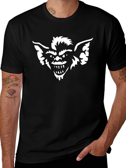 Camiseta Negra Hombre con Diseño Gremlin