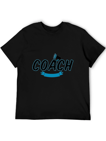 Camiseta Negra Coach con Megáfono - Diseño Deportivo