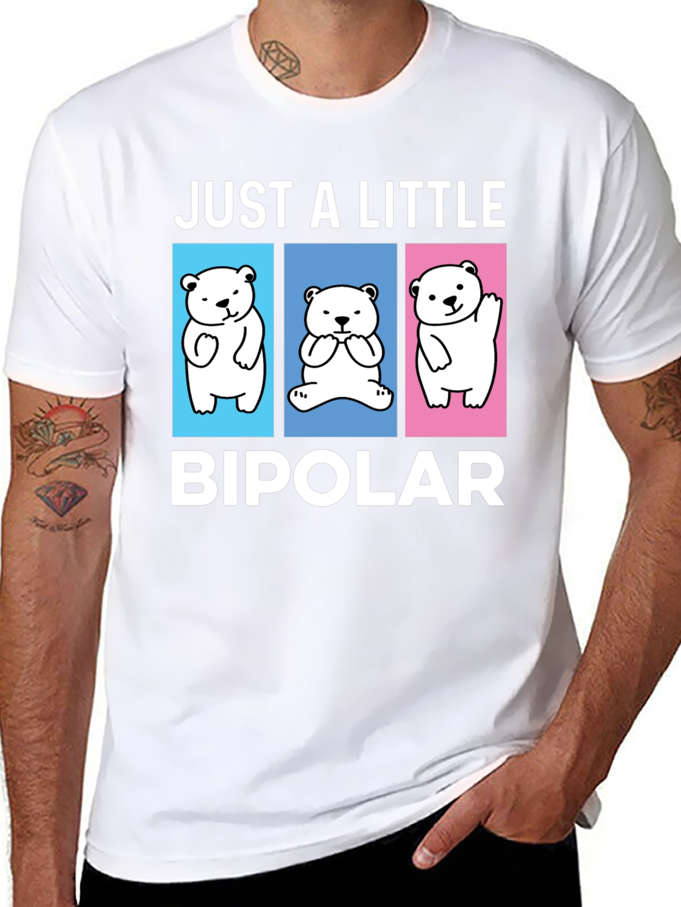 Camiseta Just a Little Bipolar Oso Divertido