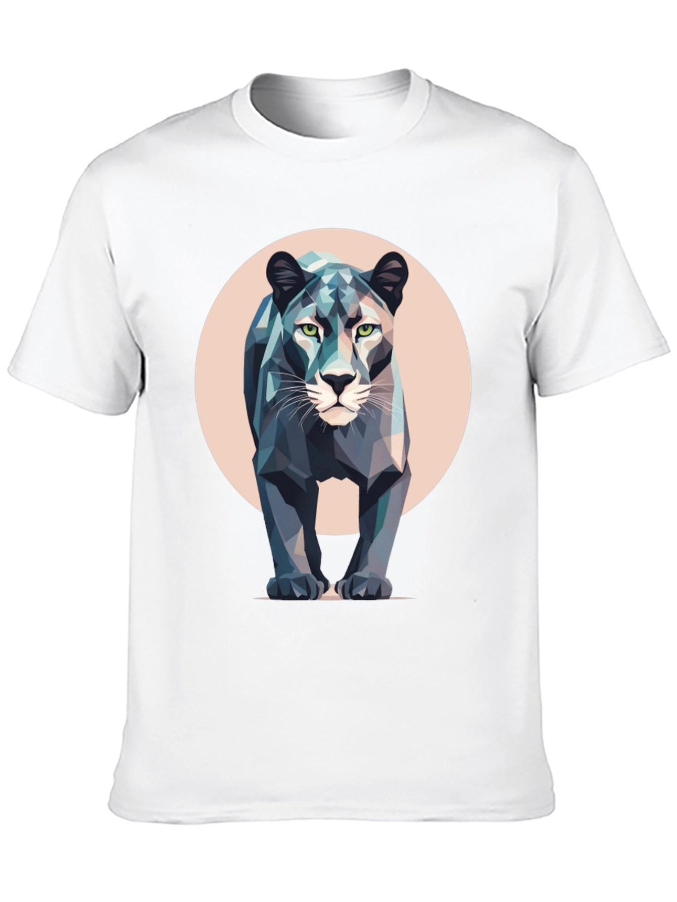 Camiseta Negra con Diseño de Pantera Geométrica