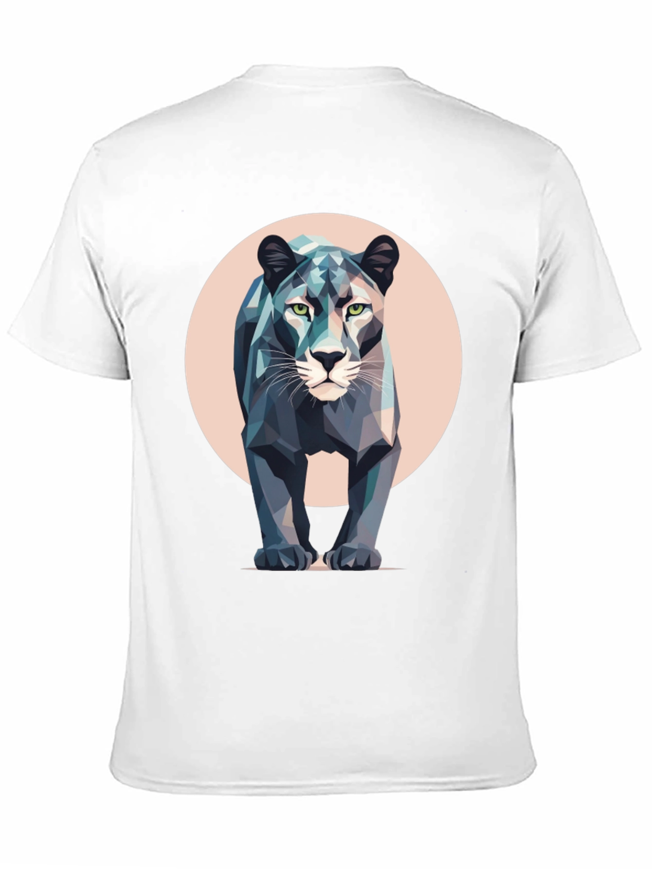 Camiseta Negra con Diseño de Pantera Geométrica