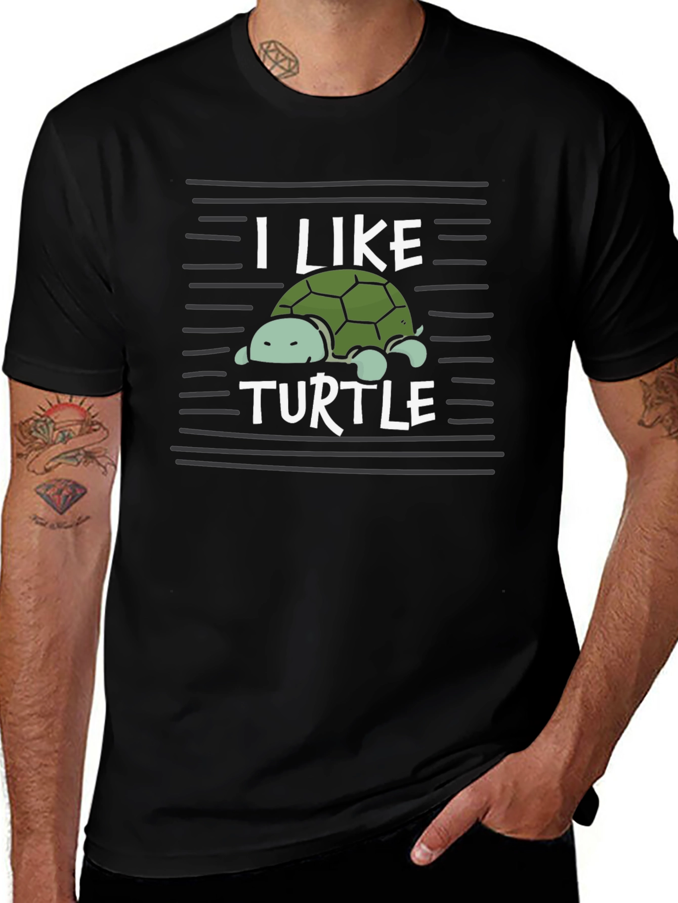 Camiseta Negra Me Gustan las Tortugas