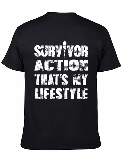 Camiseta Negra con Diseño Survivor