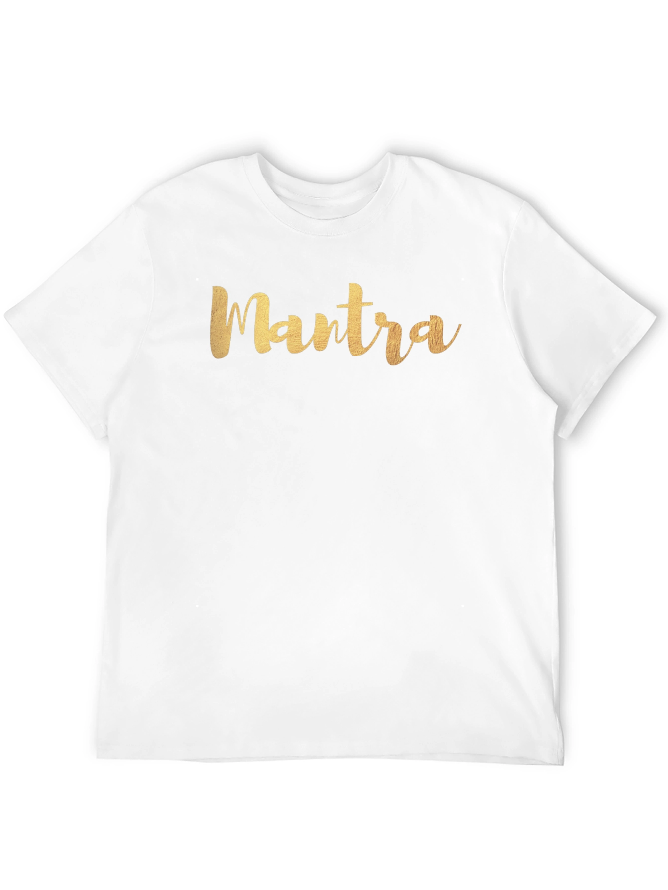 Camiseta Negra Hombre con Inscripción Mantra Dorada