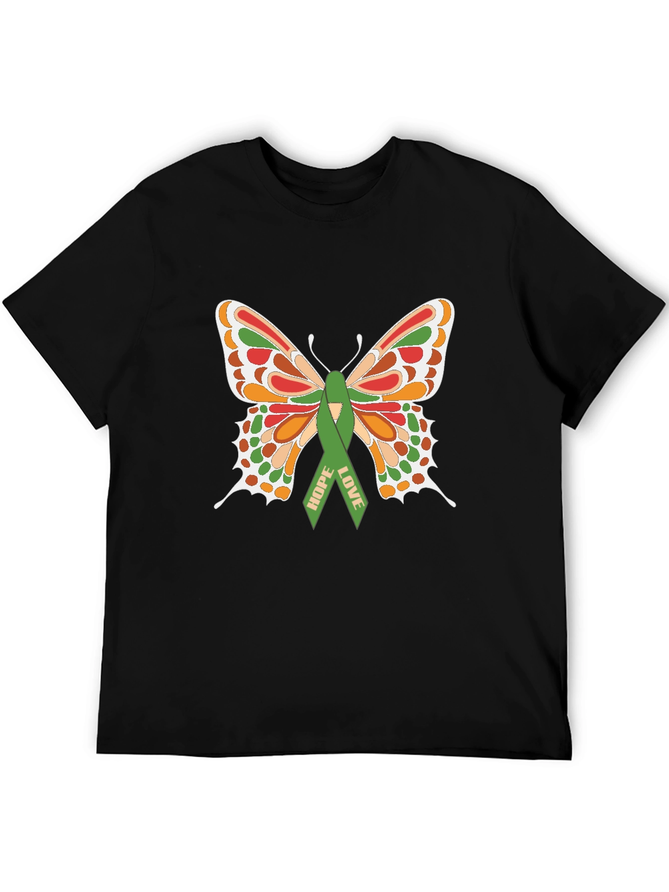Camiseta Negra con Mariposa de Esperanza y Amor