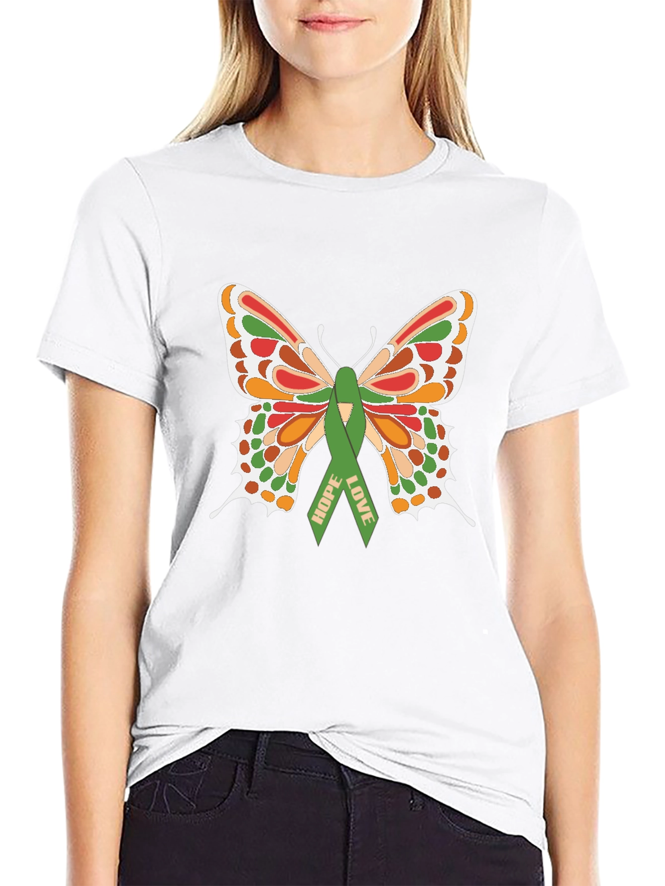 Camiseta Negra con Mariposa de Esperanza y Amor