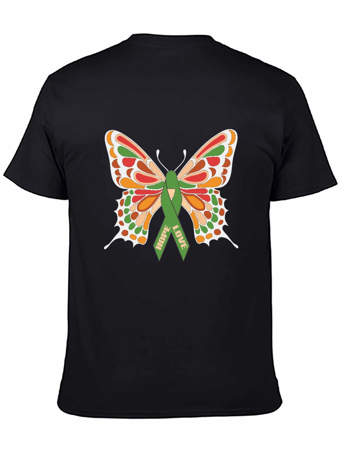 Camiseta Negra con Mariposa de Esperanza y Amor