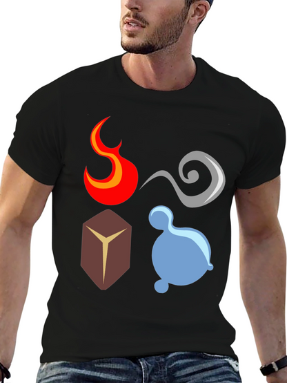Camiseta Elementos: Fuego Aire Tierra Agua - Diseño Único
