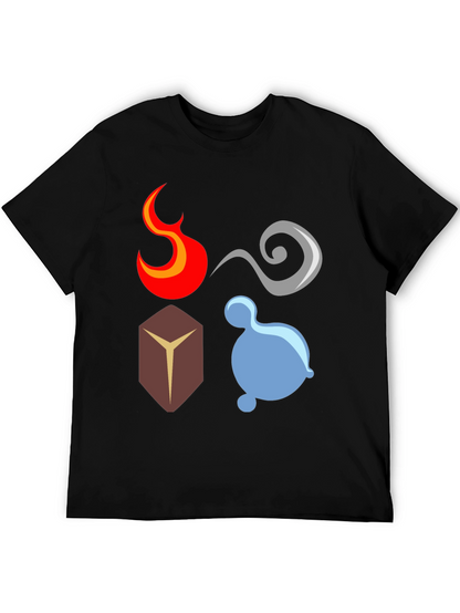 Camiseta Elementos: Fuego Aire Tierra Agua - Diseño Único
