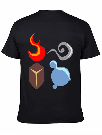 Camiseta Elementos: Fuego Aire Tierra Agua - Diseño Único