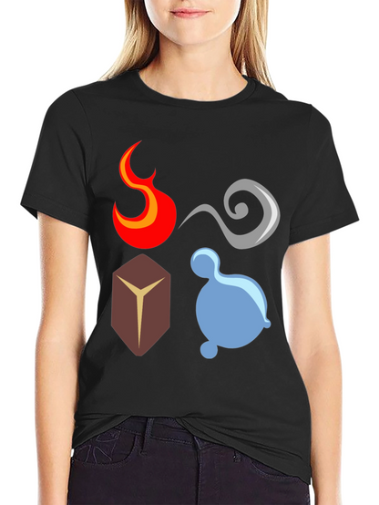Camiseta Elementos: Fuego Aire Tierra Agua - Diseño Único