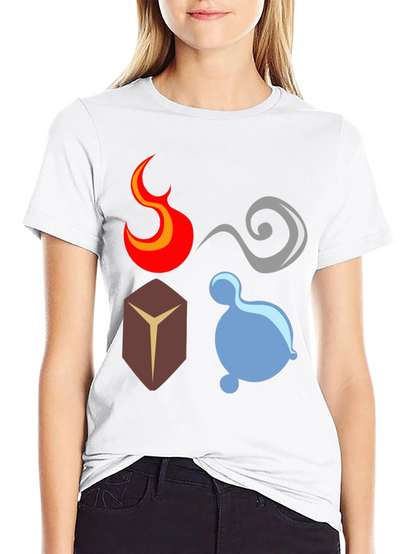 Camiseta Elementos: Fuego Aire Tierra Agua - Diseño Único