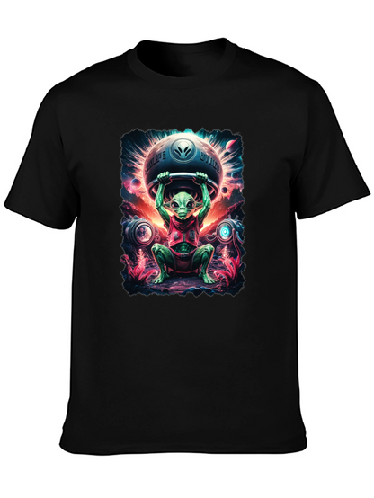 Camiseta Hombre Alienígena Halterofilia Espacial