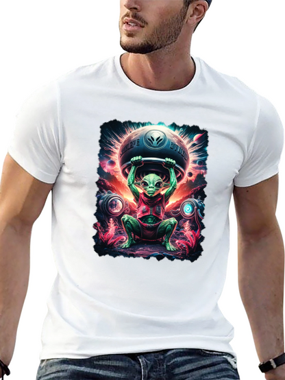 Camiseta Hombre Alienígena Halterofilia Espacial