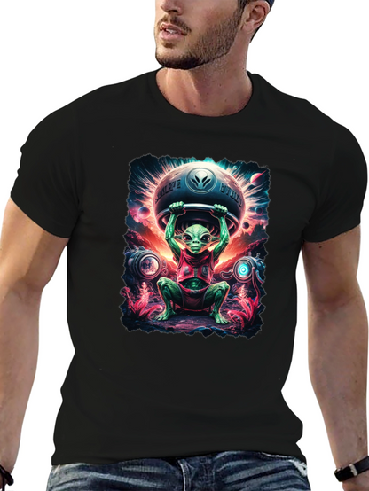 Camiseta Hombre Alienígena Halterofilia Espacial