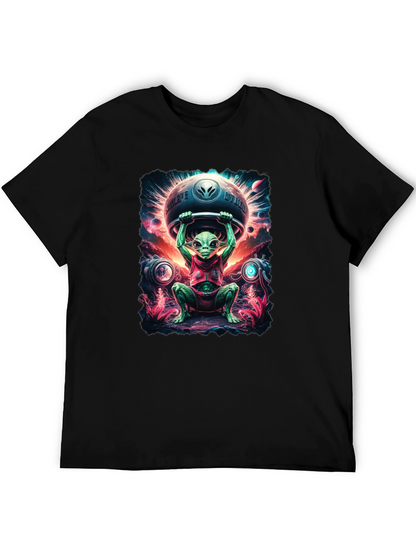 Camiseta Hombre Alienígena Halterofilia Espacial