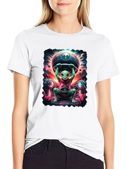 Camiseta Hombre Alienígena Halterofilia Espacial