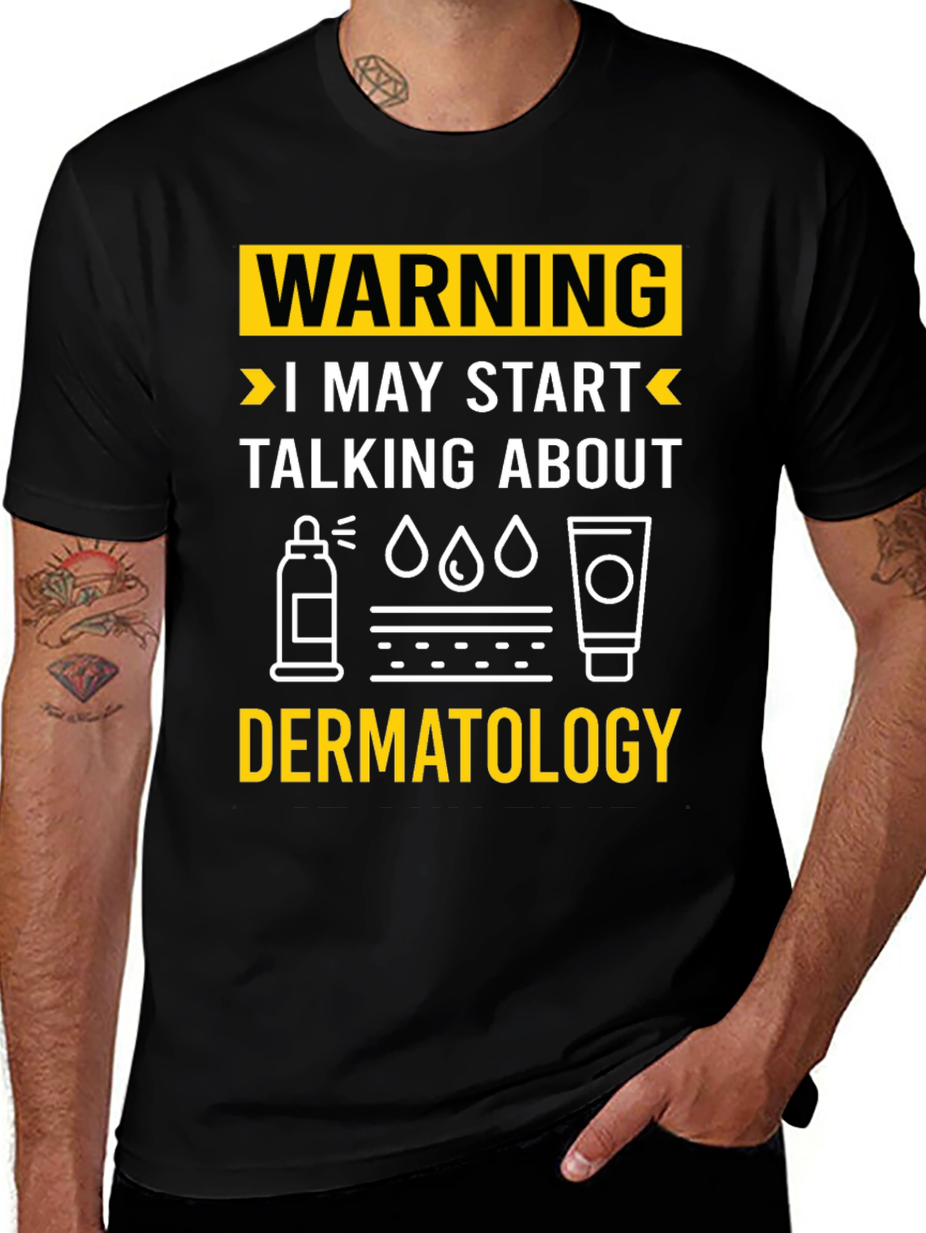 Camiseta Negra con Diseño Dermatología