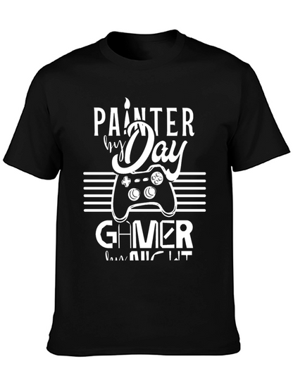 Camiseta Hombre: Painter by Day Gamer by Night