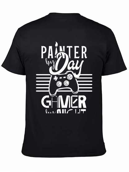 Camiseta Hombre: Painter by Day Gamer by Night
