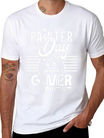 Camiseta Hombre: Painter by Day Gamer by Night