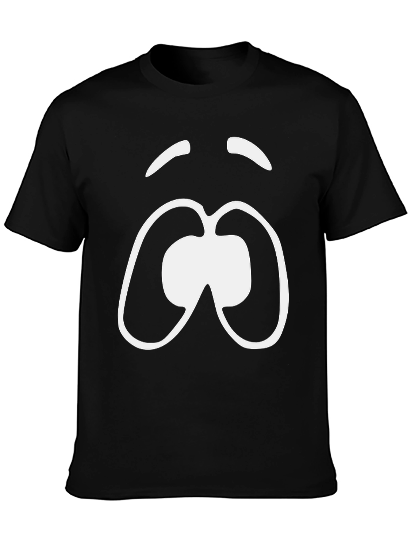 Camiseta Negra con Diseño Facial Abstracto