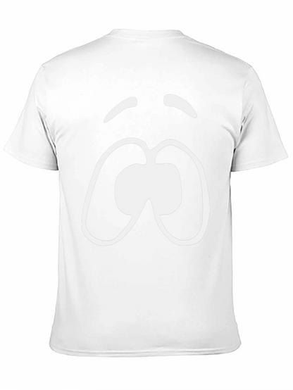 Camiseta Negra con Diseño Facial Abstracto
