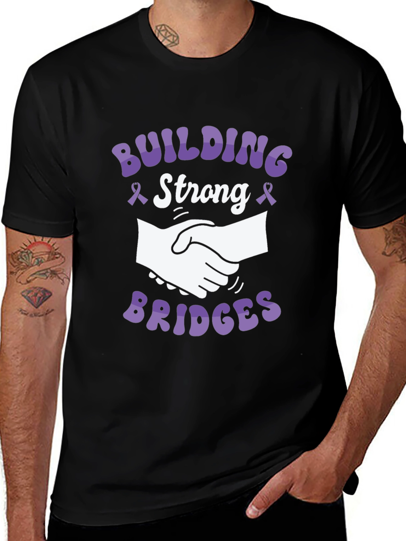 Camiseta Negra Construyendo Puentes - Solidaridad