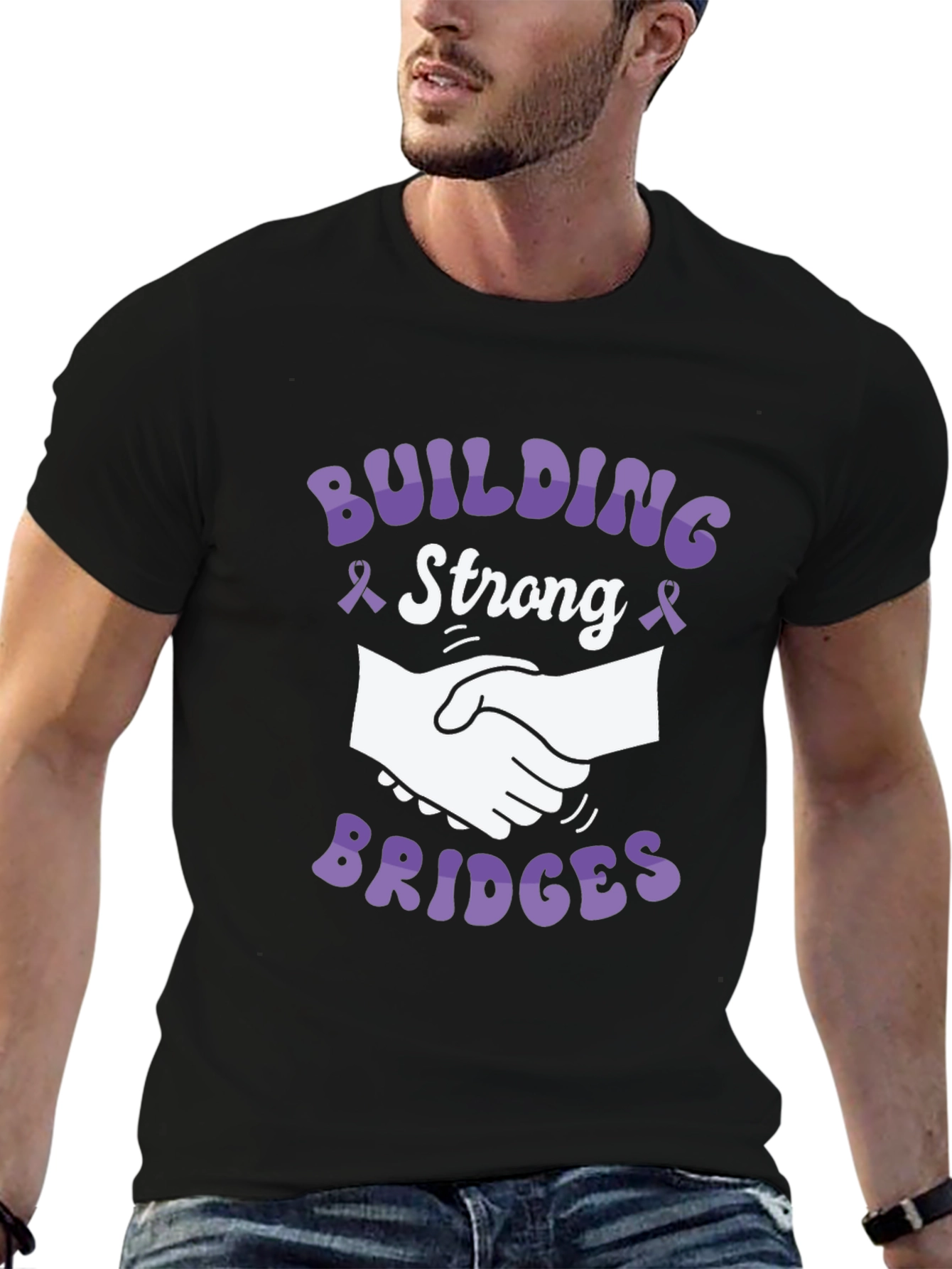 Camiseta Negra Construyendo Puentes - Solidaridad