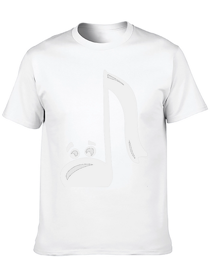 Camiseta Negra con Diseño de Nota Musical Animada