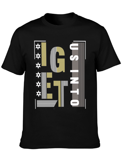 Camiseta Negra con Diseño Abstracto Moderno