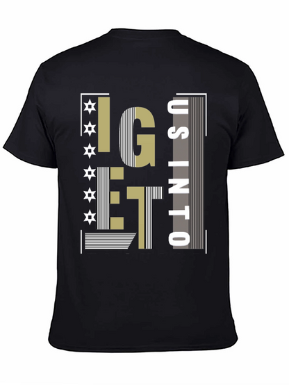 Camiseta Negra con Diseño Abstracto Moderno
