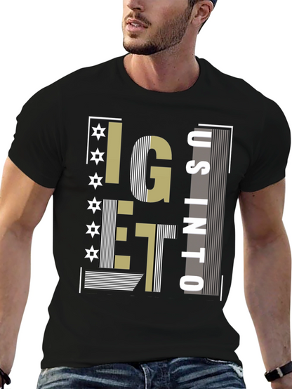 Camiseta Negra con Diseño Abstracto Moderno