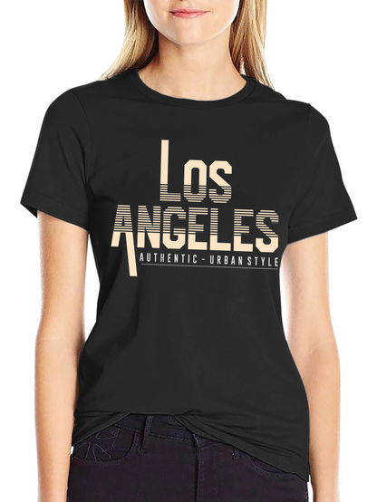 Camiseta Negra Los Ángeles Estilo Urbano