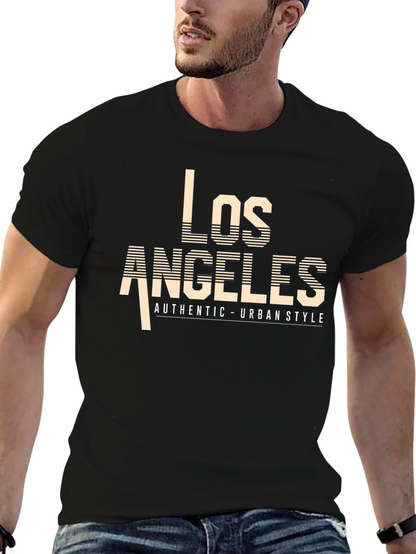 Camiseta Negra Los Ángeles Estilo Urbano