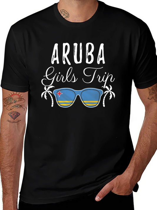 Camiseta Aruba Girls Trip Negra para Hombre