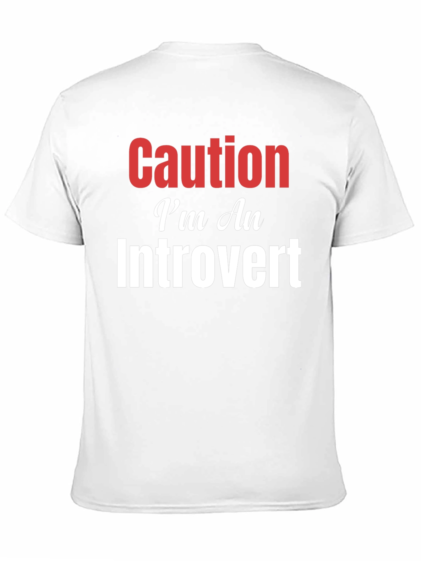 Camiseta Negra Caution Introvert para Hombre