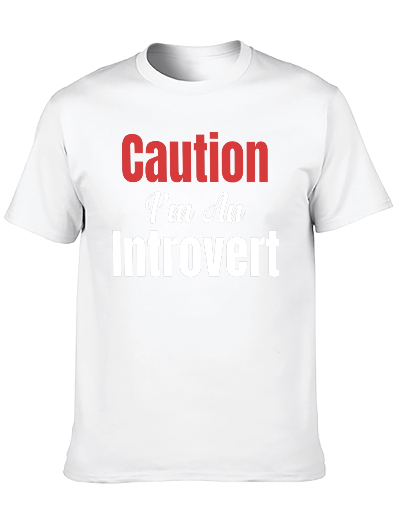 Camiseta Negra Caution Introvert para Hombre