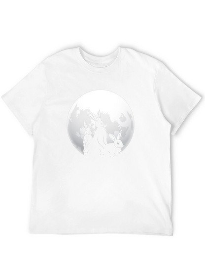 Camiseta Negra con Diseño de Conejos y Luna