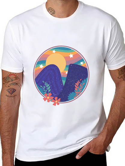 Camiseta Estampada Montañas Mágicas