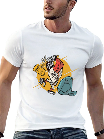 Camiseta Hombre Negra con Diseño Simio Constructor