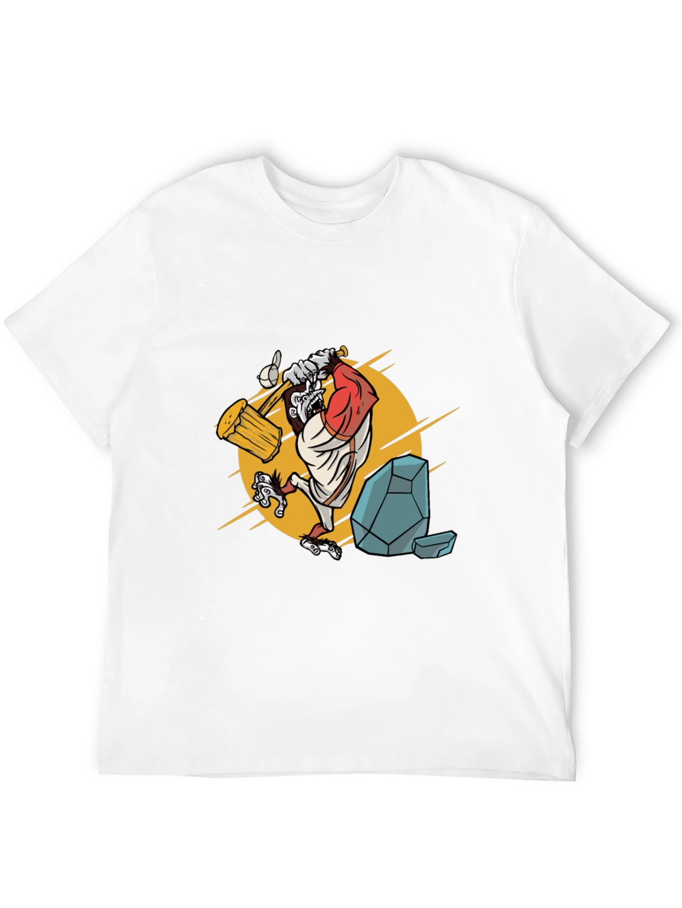 Camiseta Hombre Negra con Diseño Simio Constructor