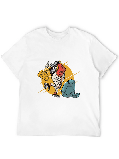 Camiseta Hombre Negra con Diseño Simio Constructor