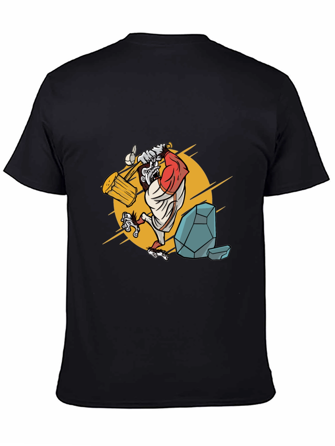 Camiseta Hombre Negra con Diseño Simio Constructor
