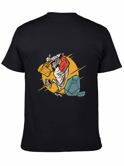 Camiseta Hombre Negra con Diseño Simio Constructor