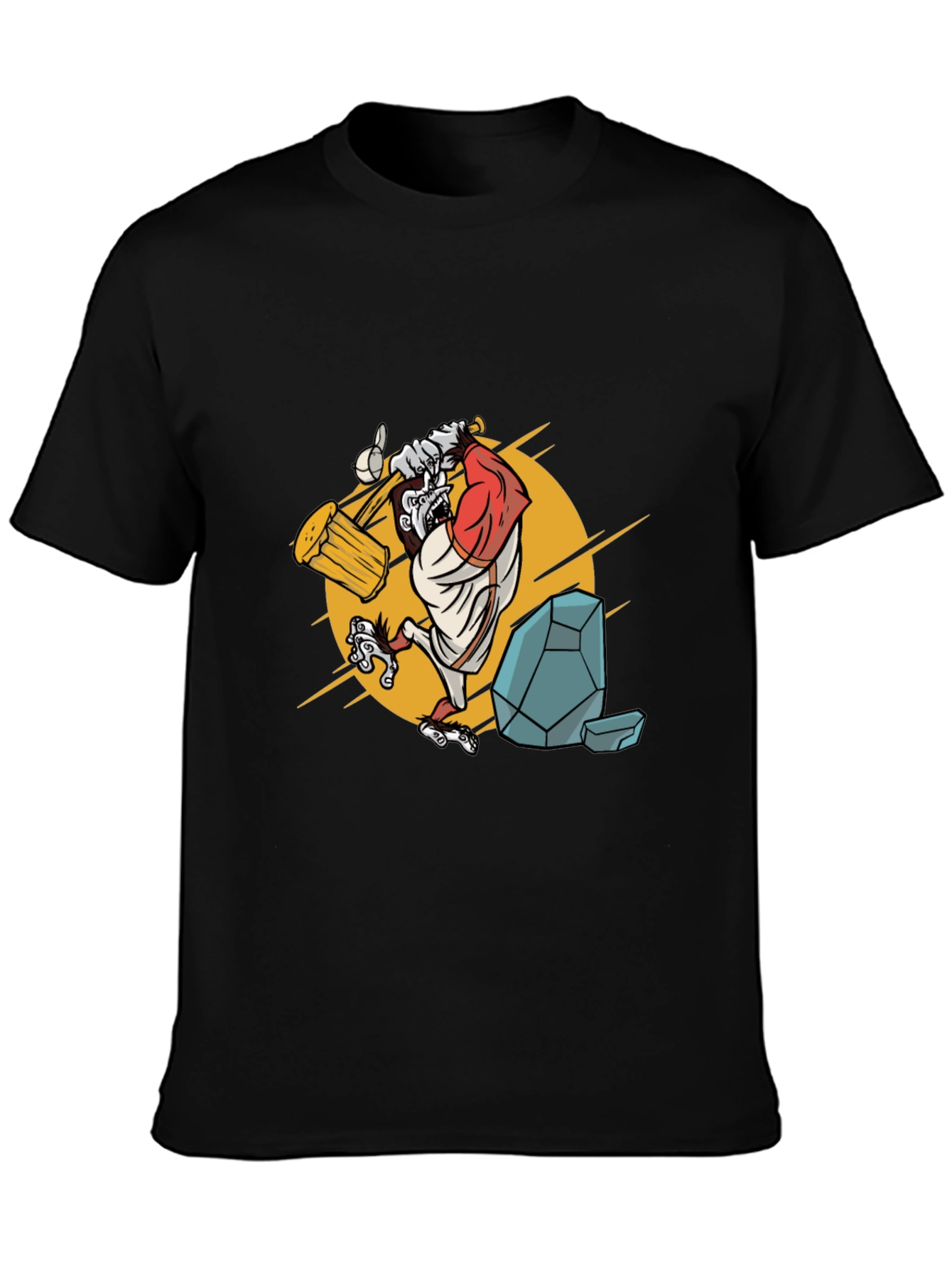 Camiseta Hombre Negra con Diseño Simio Constructor