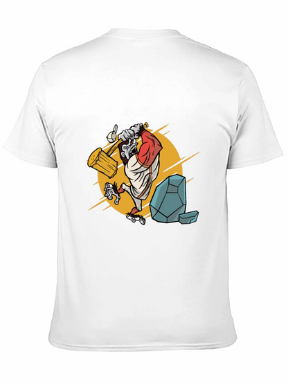Camiseta Hombre Negra con Diseño Simio Constructor