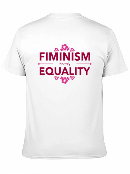 Camiseta Negra Feminismo Requiere Igualdad Diseño Floral